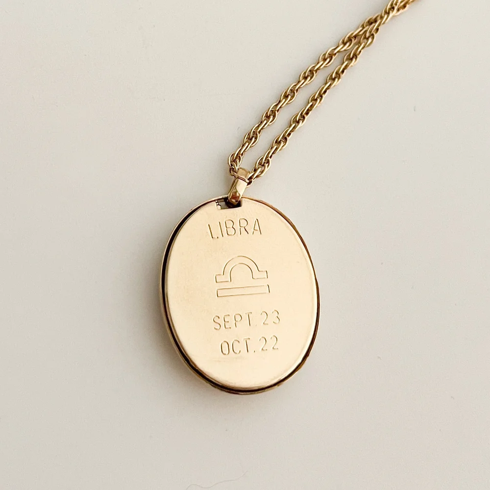 Pierre Cardin Libra Zodiac Pendant Necklace with Genuine Diamond